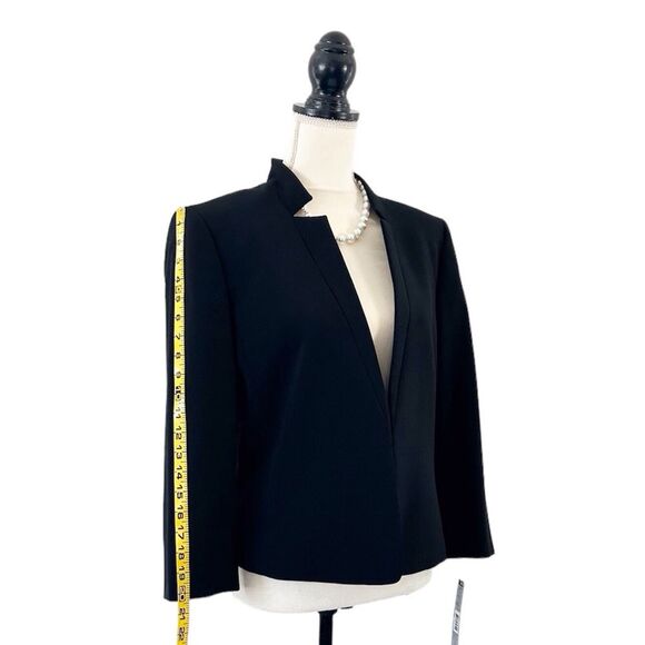 Tahari ASL Women’s Inverted Notch Collar Black Flounce Skirt Suit Size 14 - Picture 2 of 14